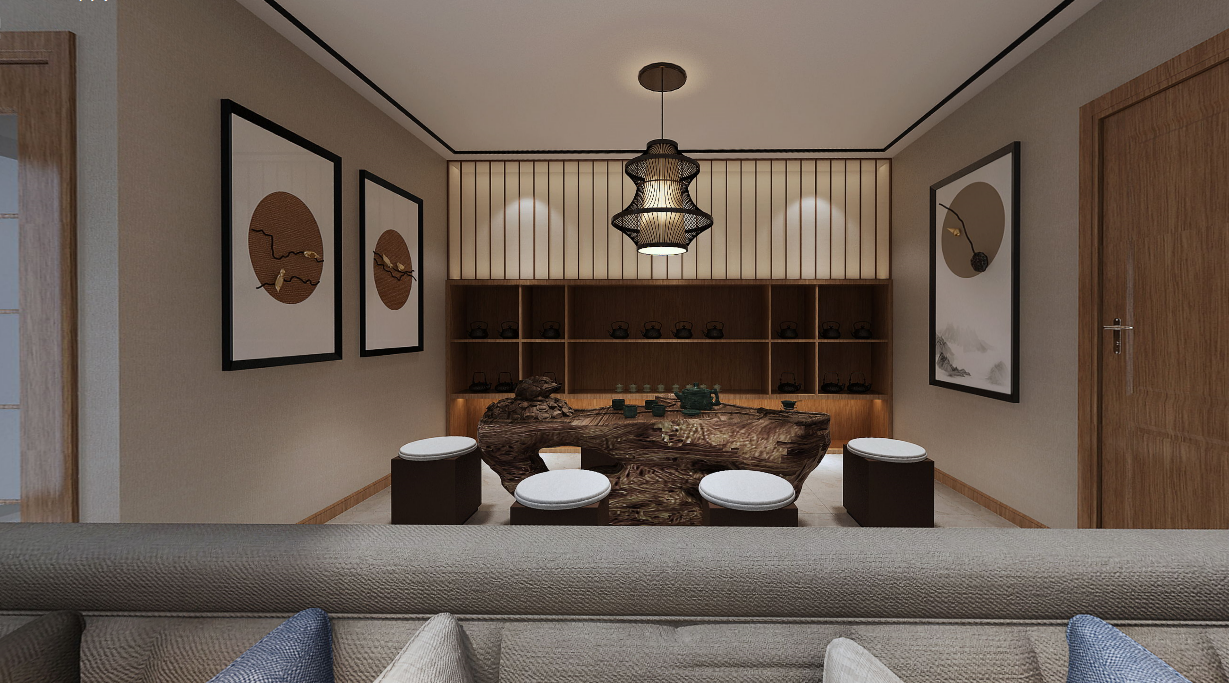 新景國際城四居室裝修  中式不是規(guī)規(guī)矩矩，也可以別具一格