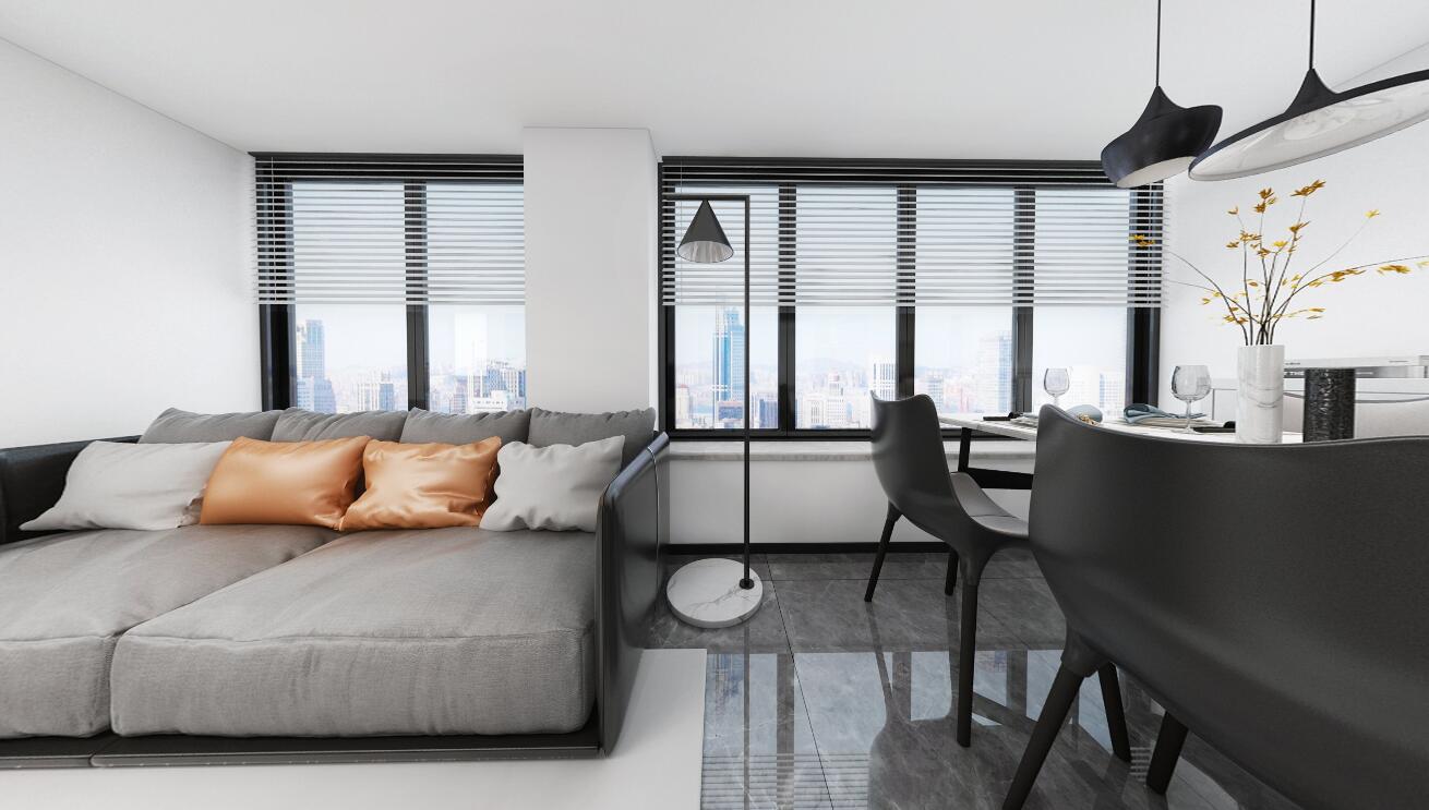 中聯(lián)觀云溪80㎡黑白極簡(jiǎn)風(fēng)格   最放松的地方是家