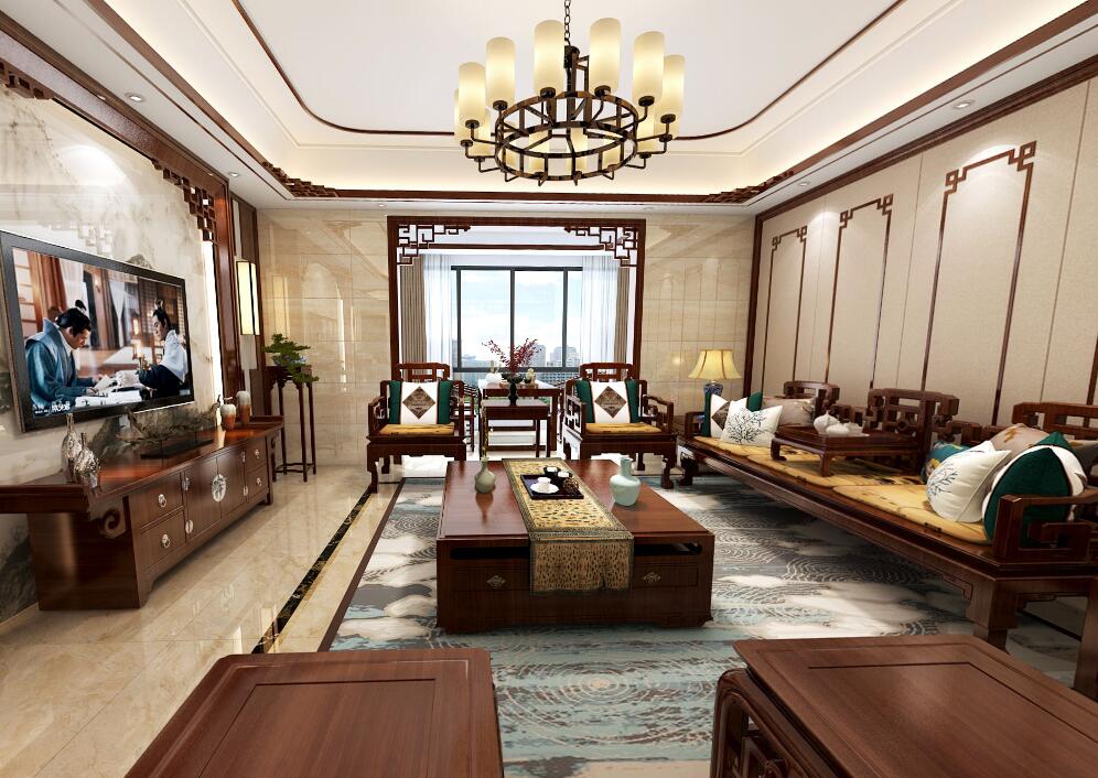200㎡中式風大戶型裝修，讓空間充滿檔次與氣韻