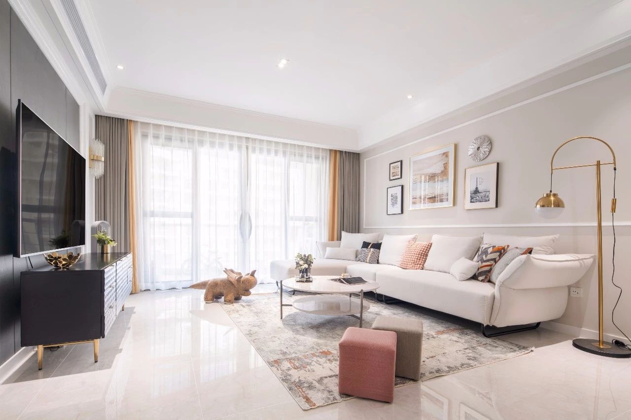 廈門瑞景公園120㎡輕奢歐式，淡雅色調(diào)的現(xiàn)代化設(shè)計