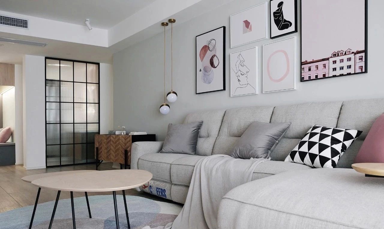 廈門福泰海灣新城120㎡現(xiàn)代北歐三居，清新粉調(diào)少女心